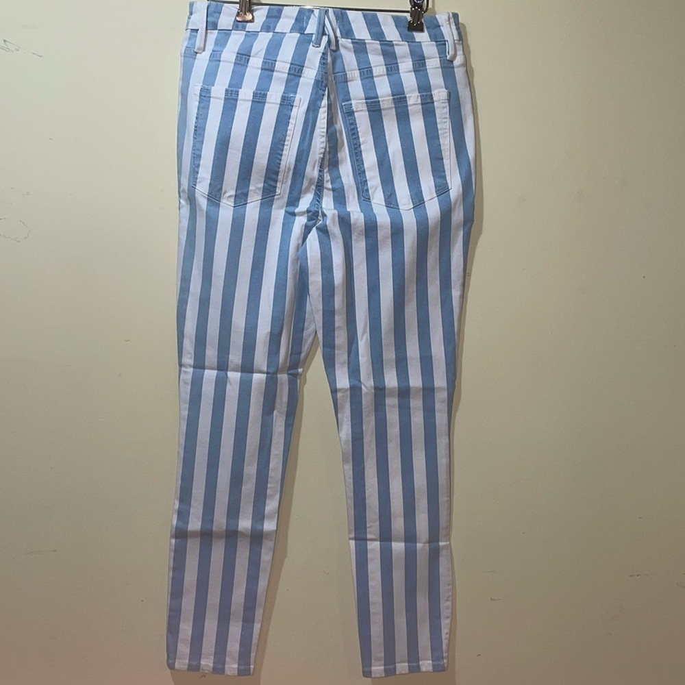 Womens Good American Good Legs Crop Stripe High Rise Ankle Jeans - Picture 4 of 4